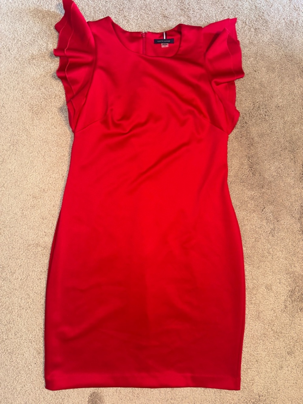 Tommy Hilfiger Red Ruffle-Sleeve Mini Dress
